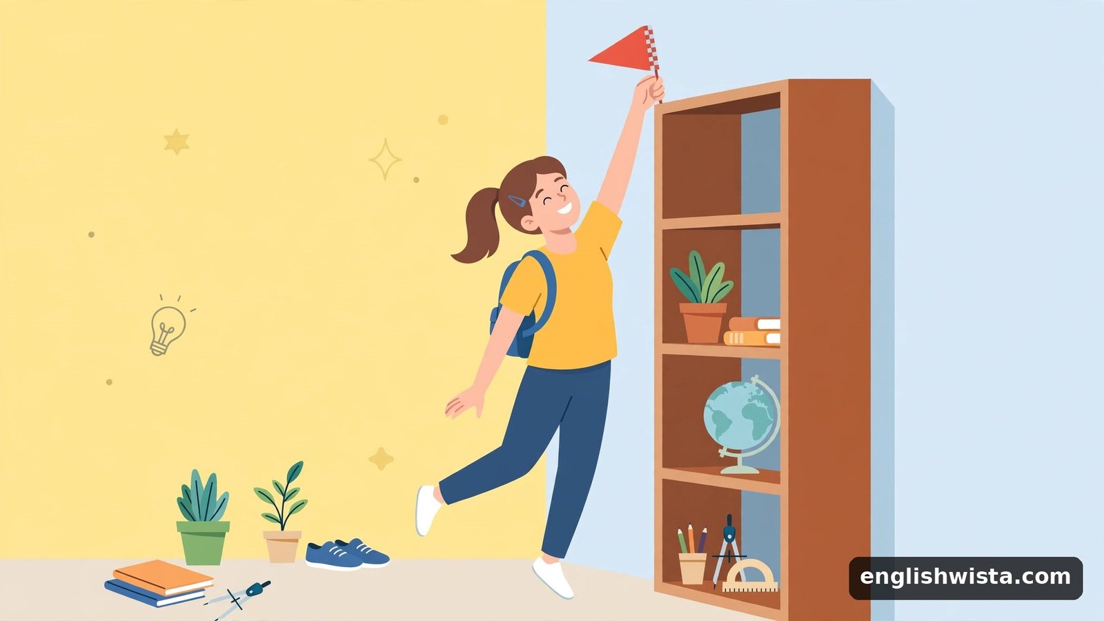 Person reaching a high shelf for reach