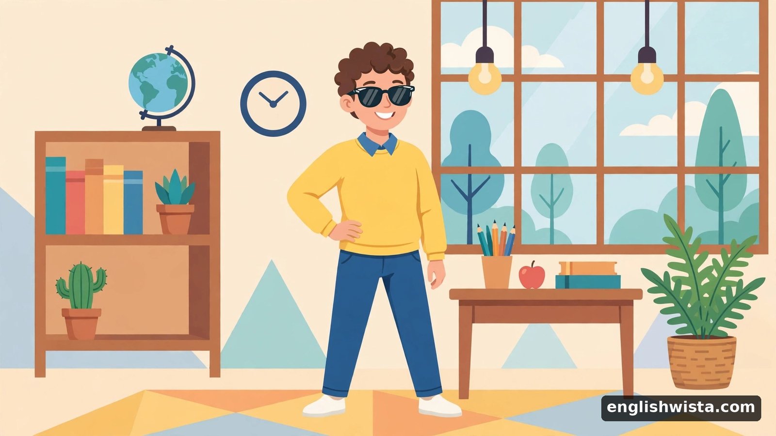 Person wearing sunglasses indoors confidently