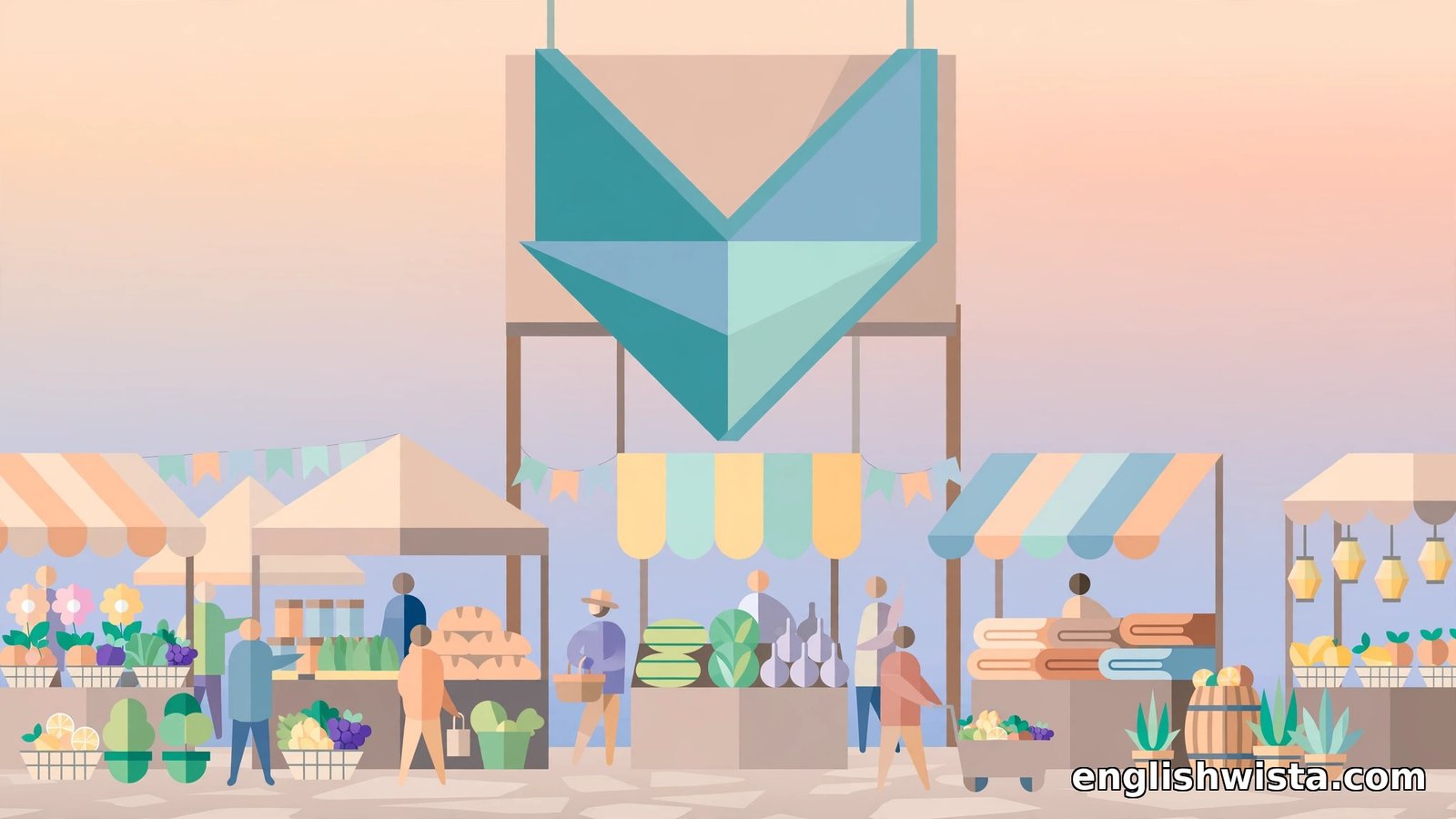 Flat vector market sign with a giant letter Z highlighted