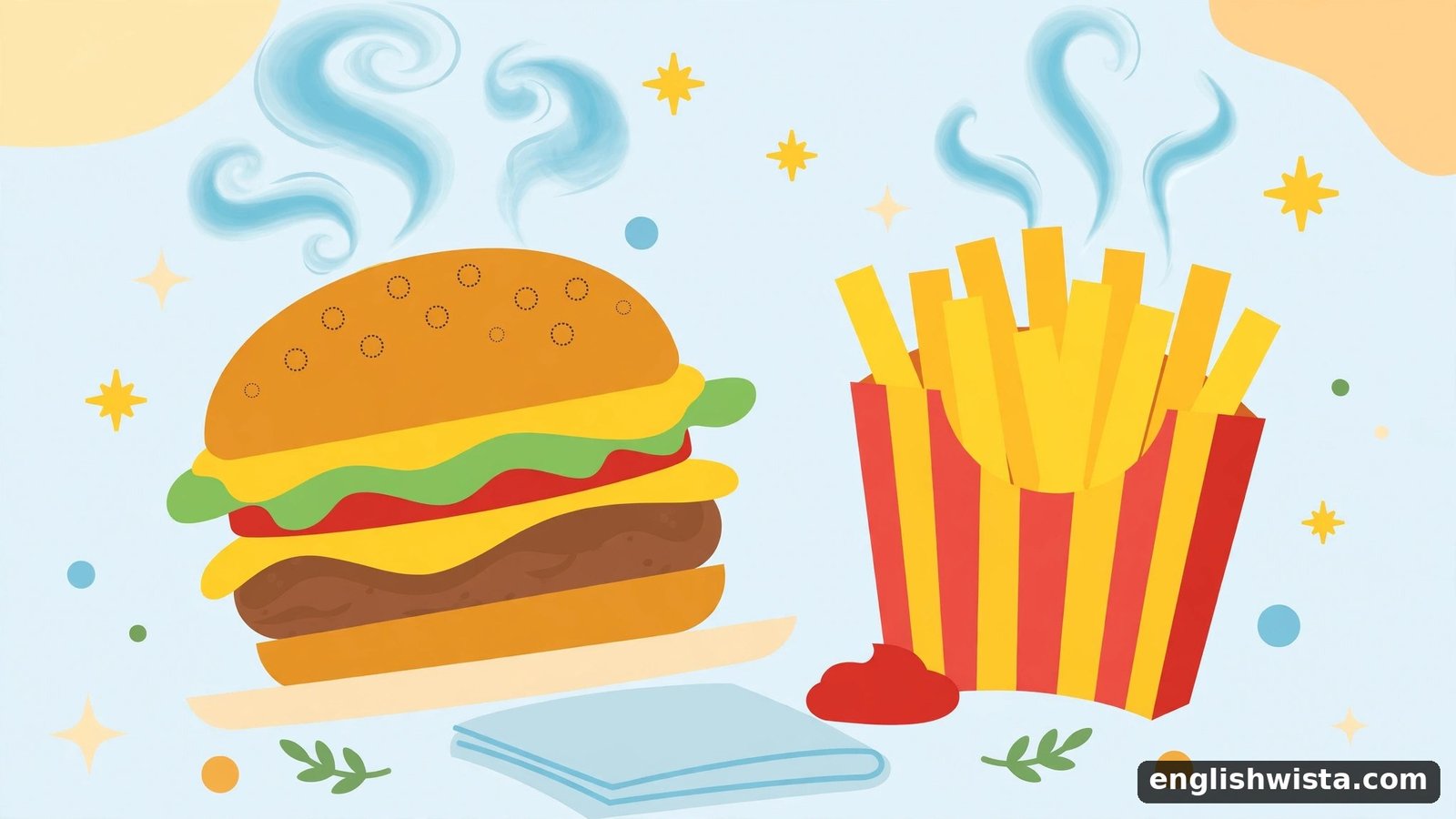 Burger and fries feast