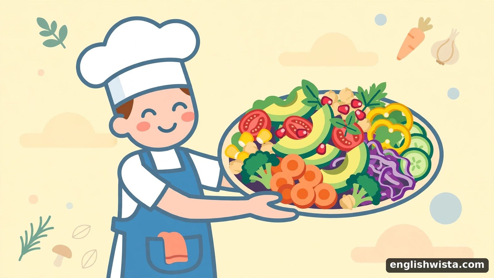 Chef presenting a delicious dish