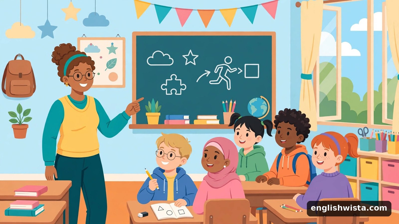 Classroom scene learning cite vs site