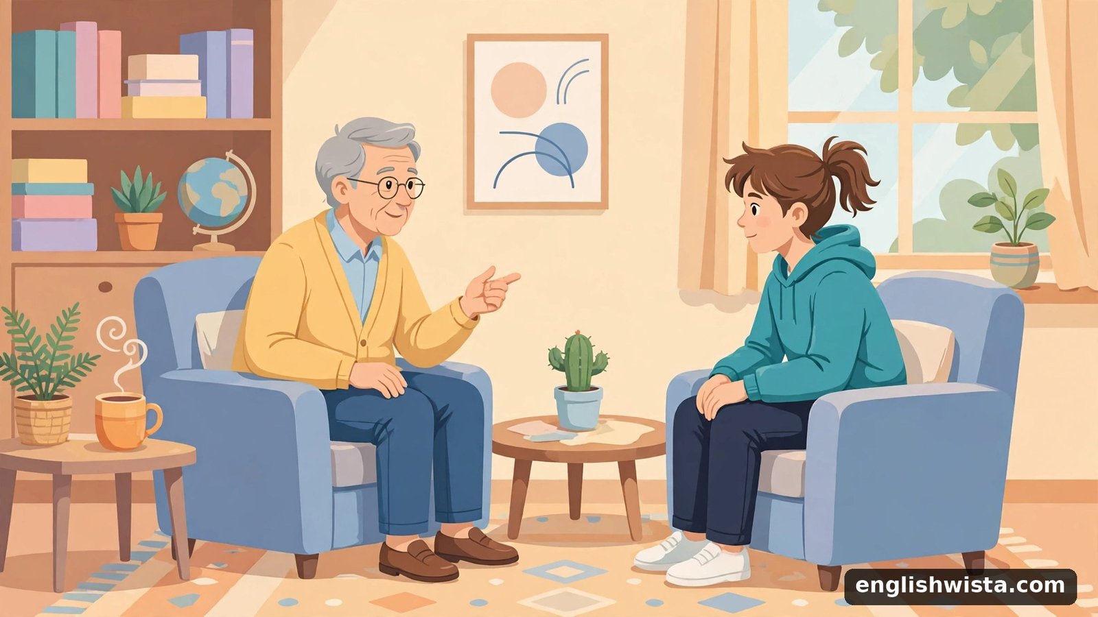 Counselor advising a young person
