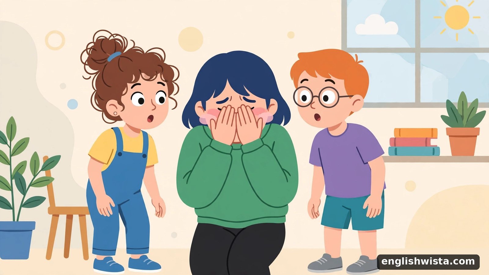 Person covering face in embarrassment for cringe