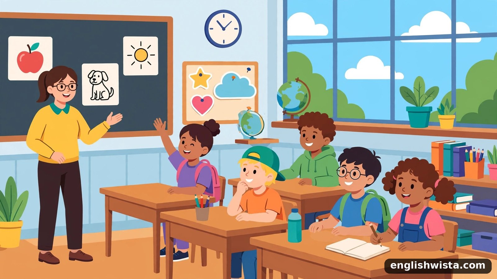 English classroom illustration