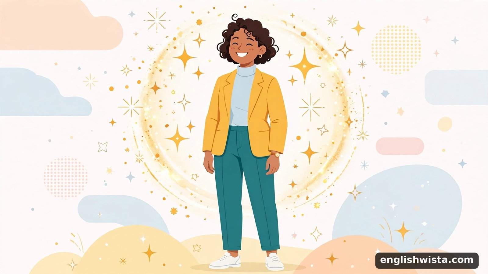 Confident stylish person with sparkles