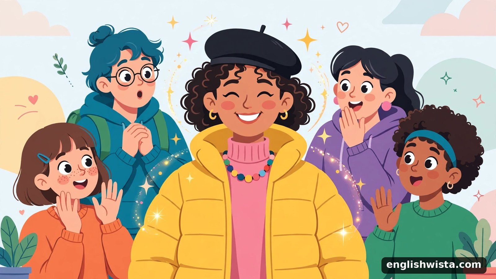 Friends amazed at a new look