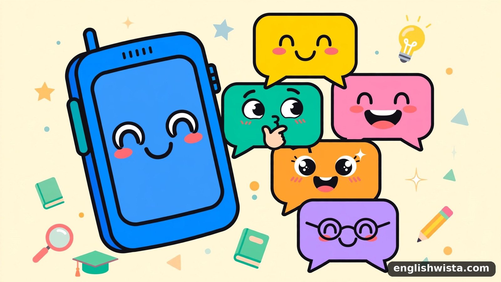 Phone chat illustration