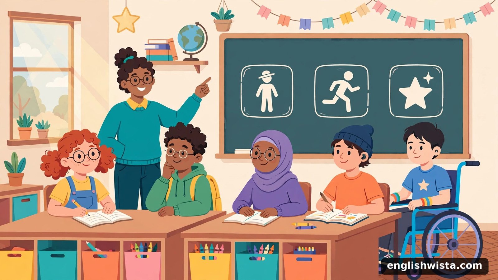 Classroom scene learning good vs well
