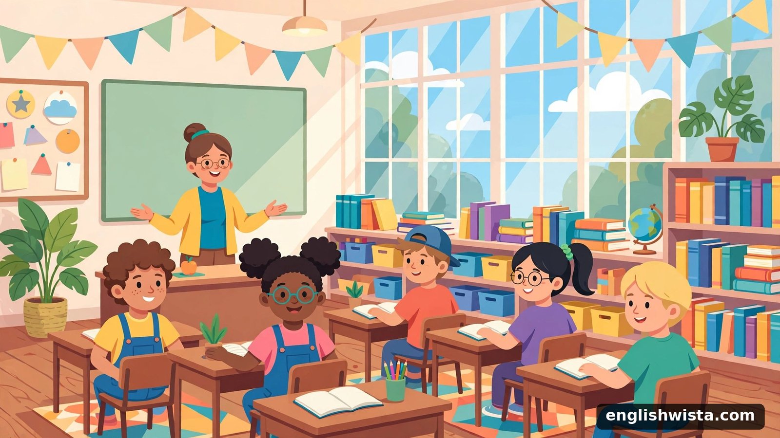 Classroom scene learning hanged vs hung