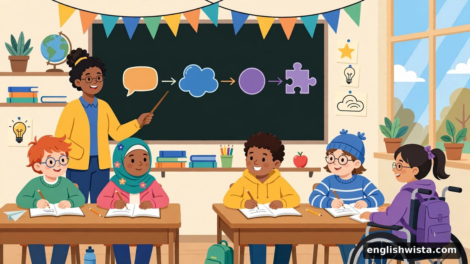 Classroom scene learning hear vs listen