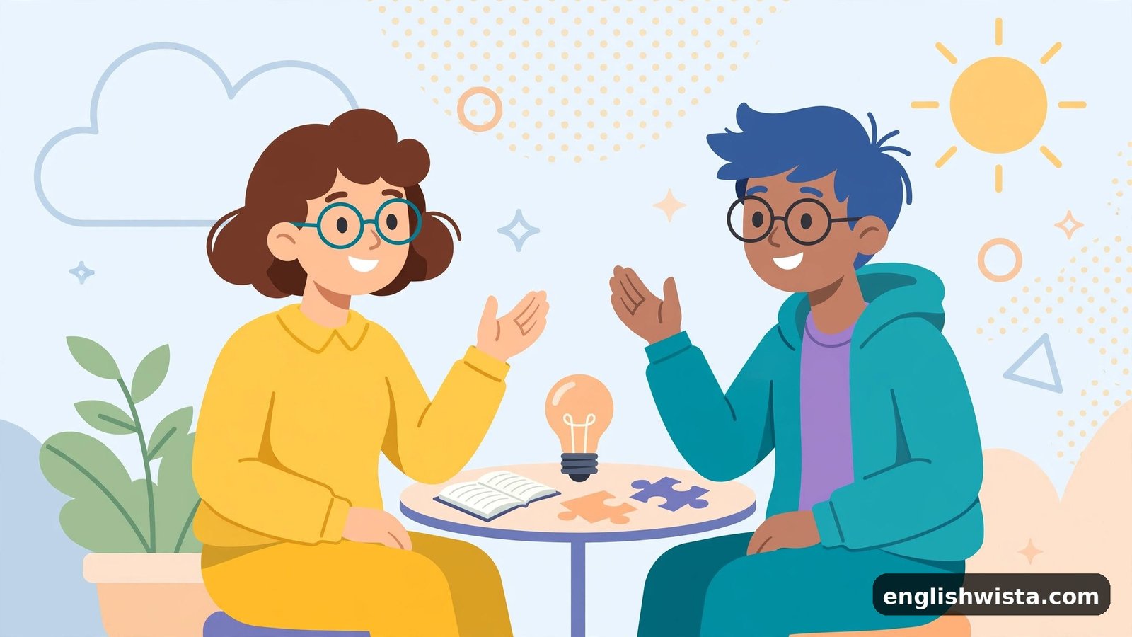 Two friends sharing opinions in discussion