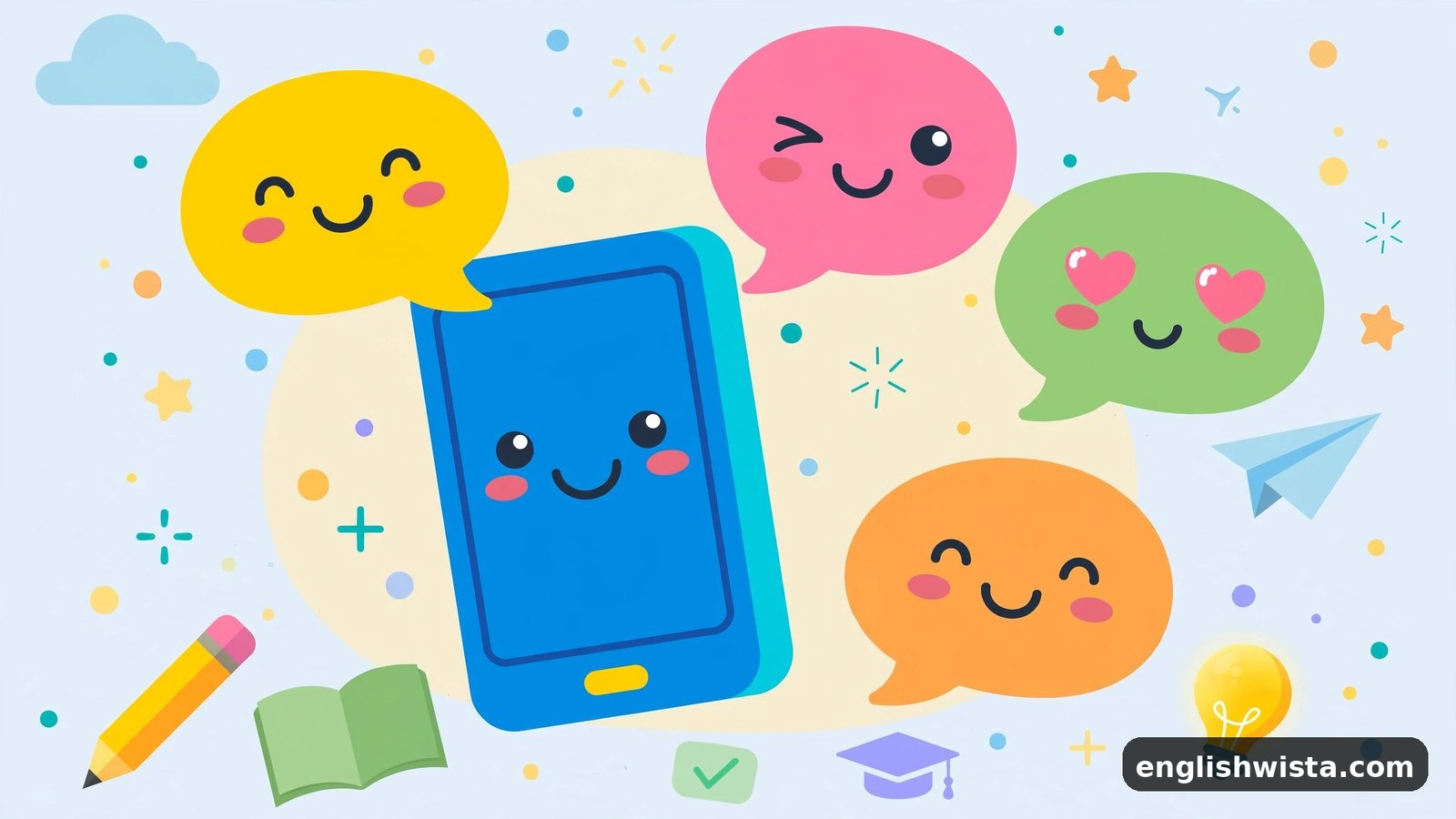 Phone with message bubbles for imo meaning