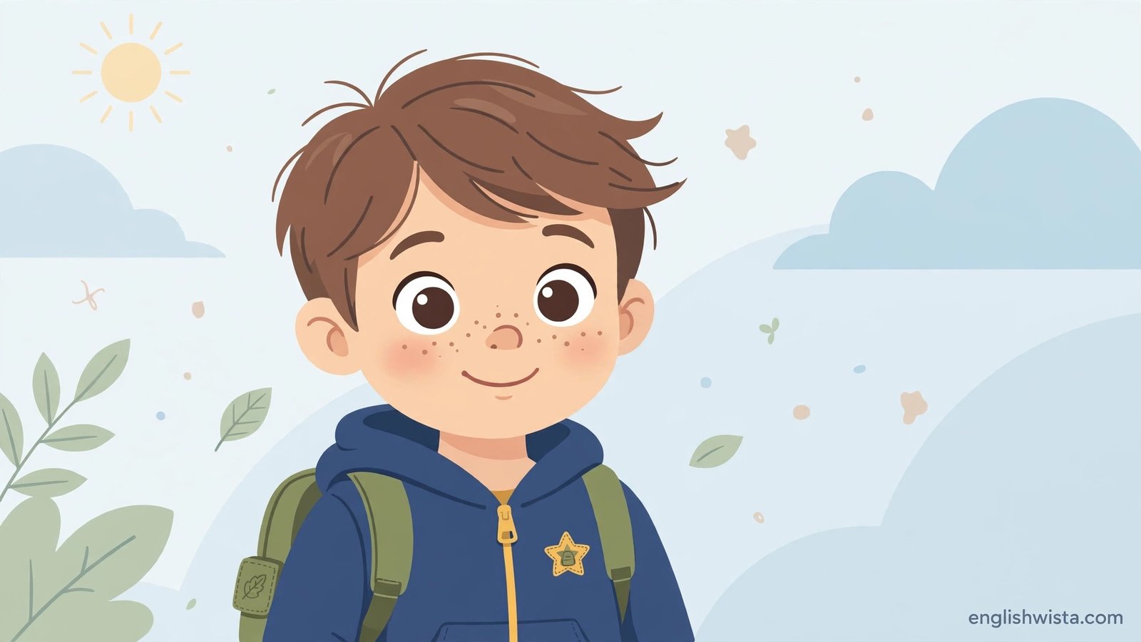 Honest child with an open innocent expression