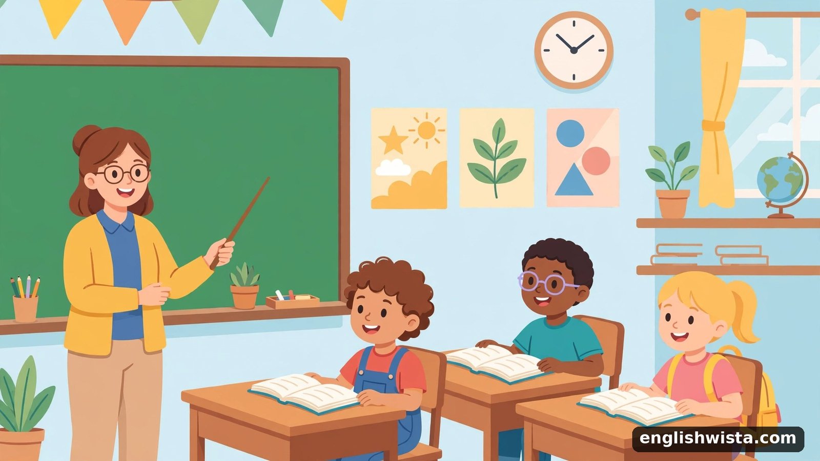 Classroom scene learning later vs latter