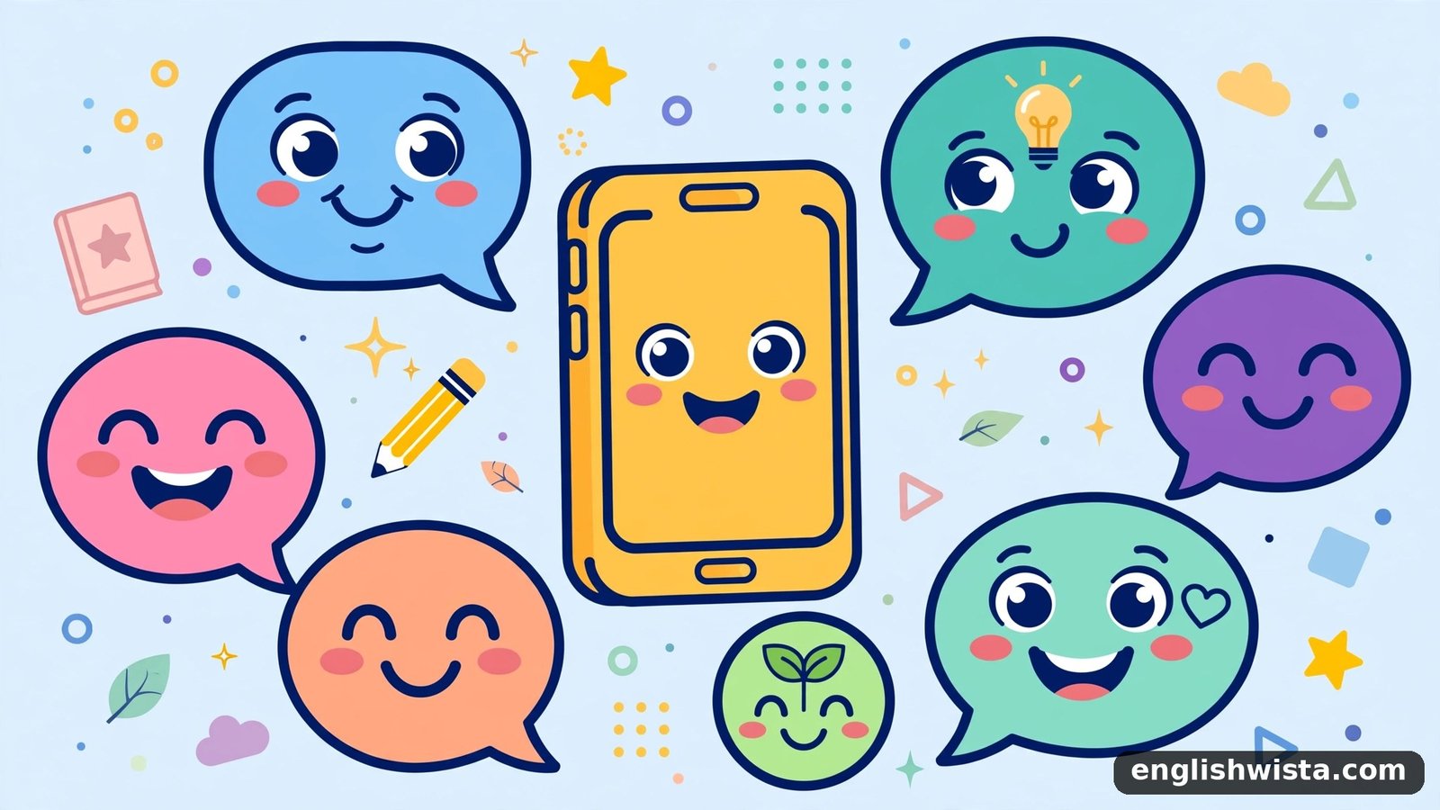 Phone chat illustration
