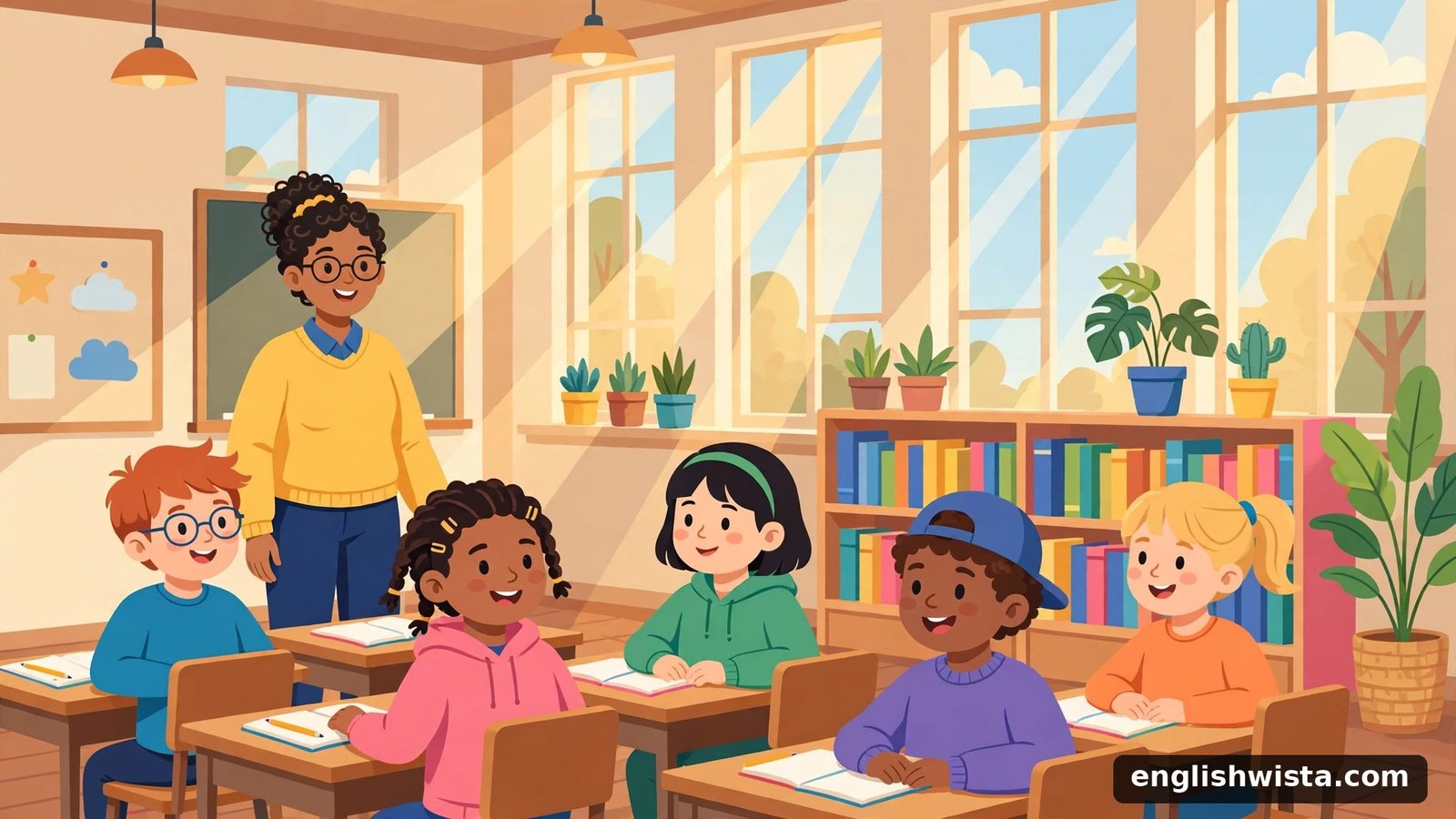 Classroom scene learning may vs might