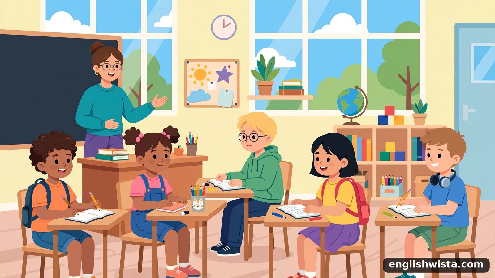 English classroom illustration