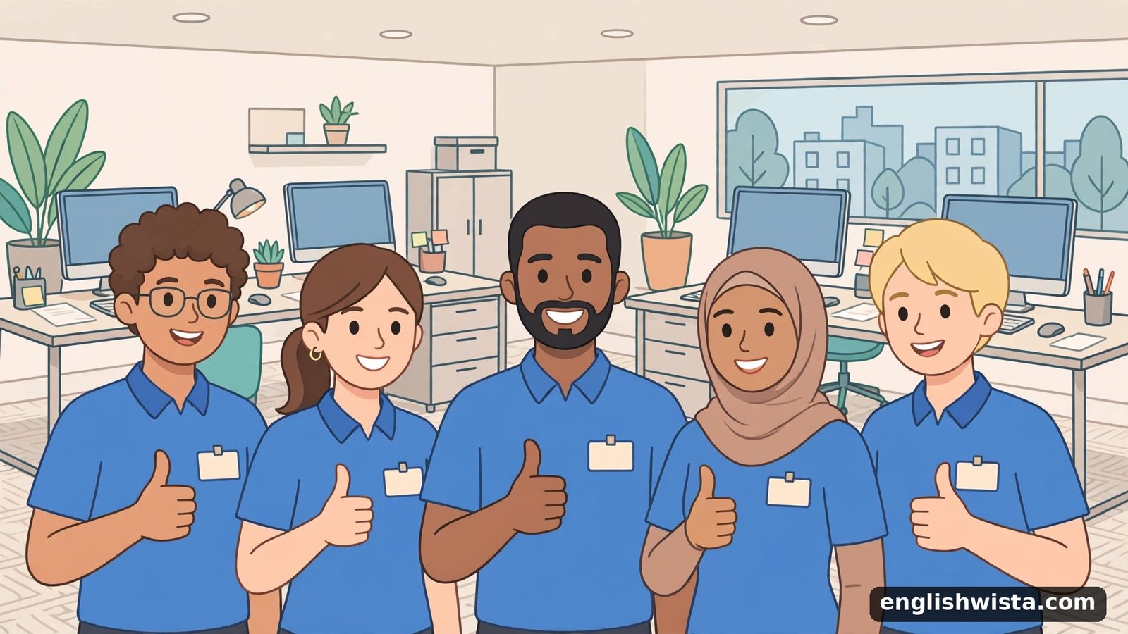 Office staff team for personnel