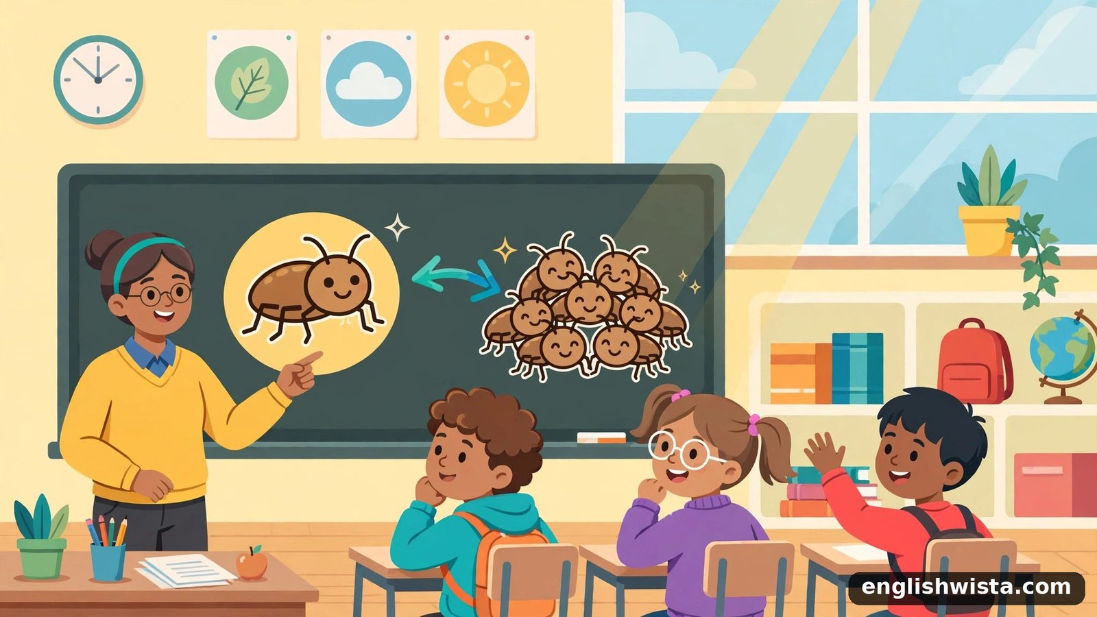 Classroom learning the plural of Louse