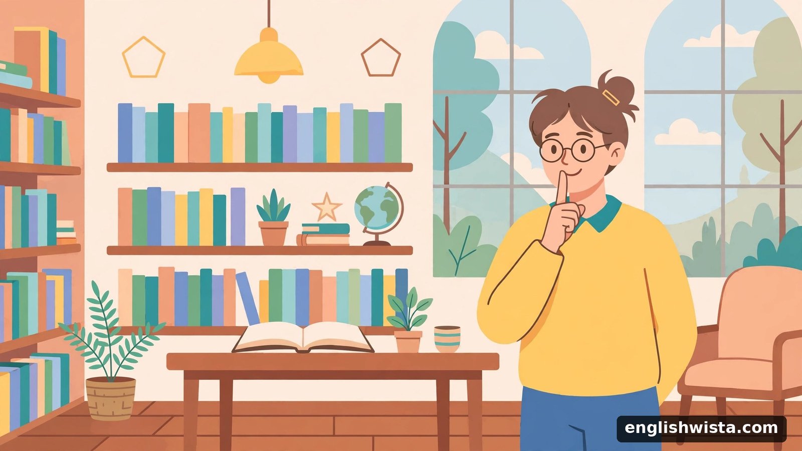 Library shh gesture for quiet