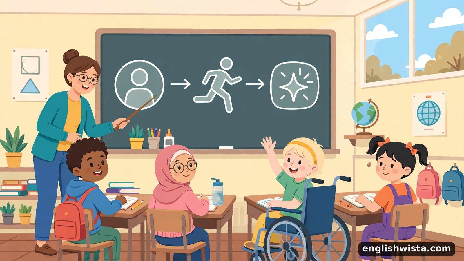 Classroom scene learning rise vs raise