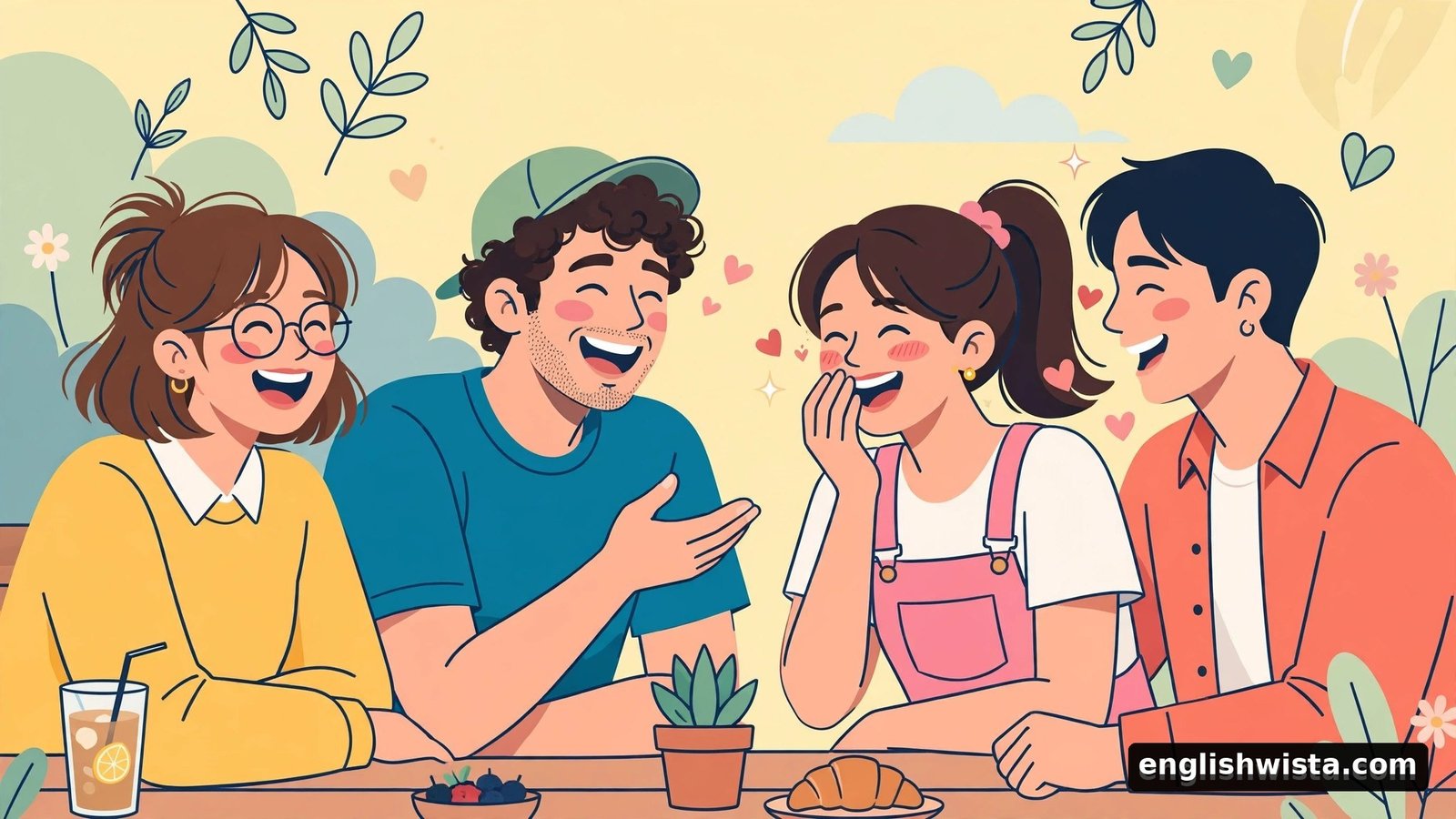 Friends chatting and laughing for rizz meaning