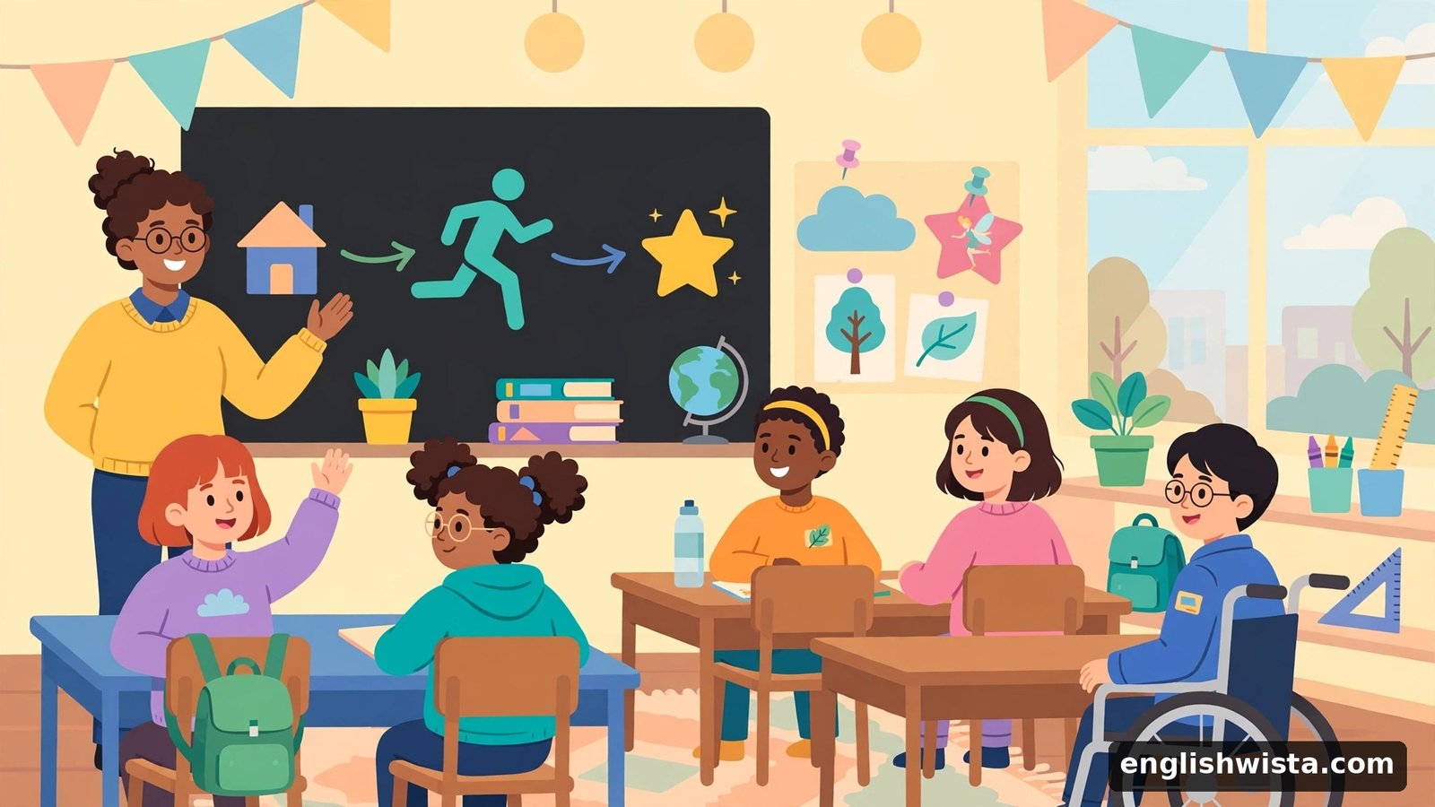 Classroom scene learning rob vs steal