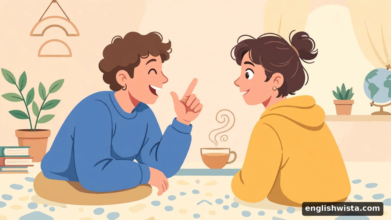 Person telling a story to a friend for tell