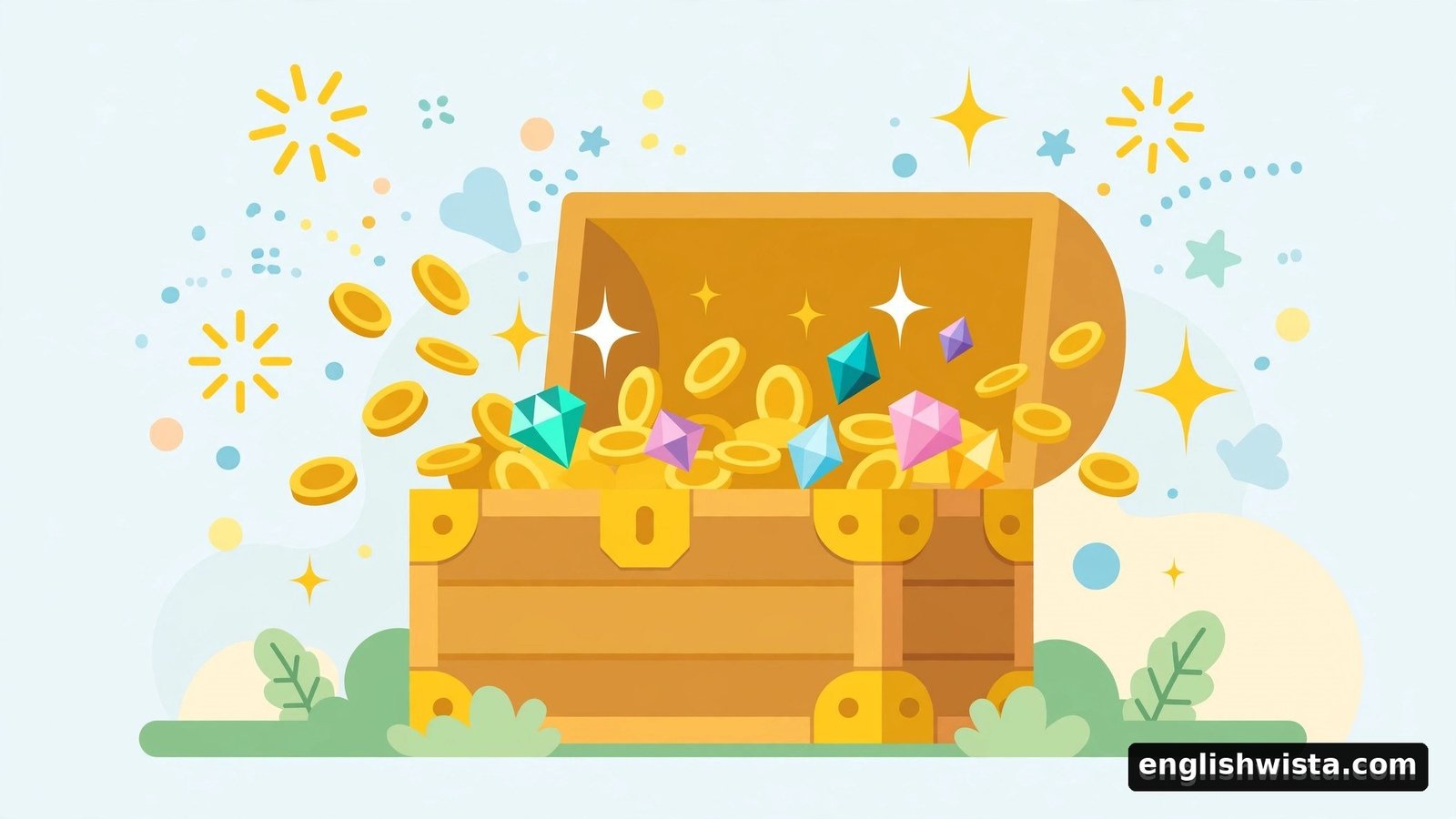 Treasure chest with sparkles for serendipity