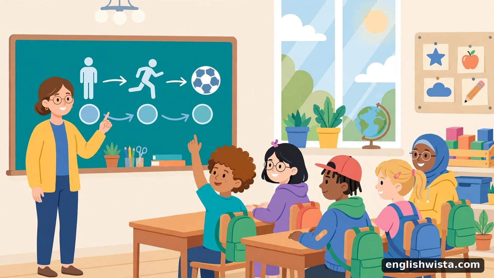 Classroom scene learning sit vs set