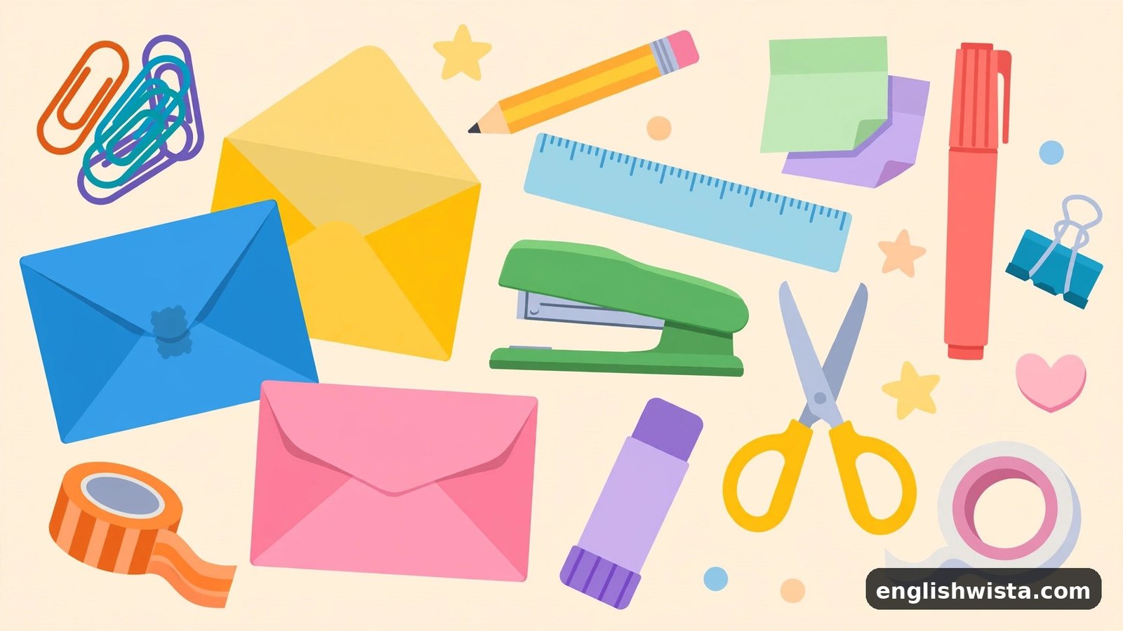 Paper envelopes and office stationery supplies