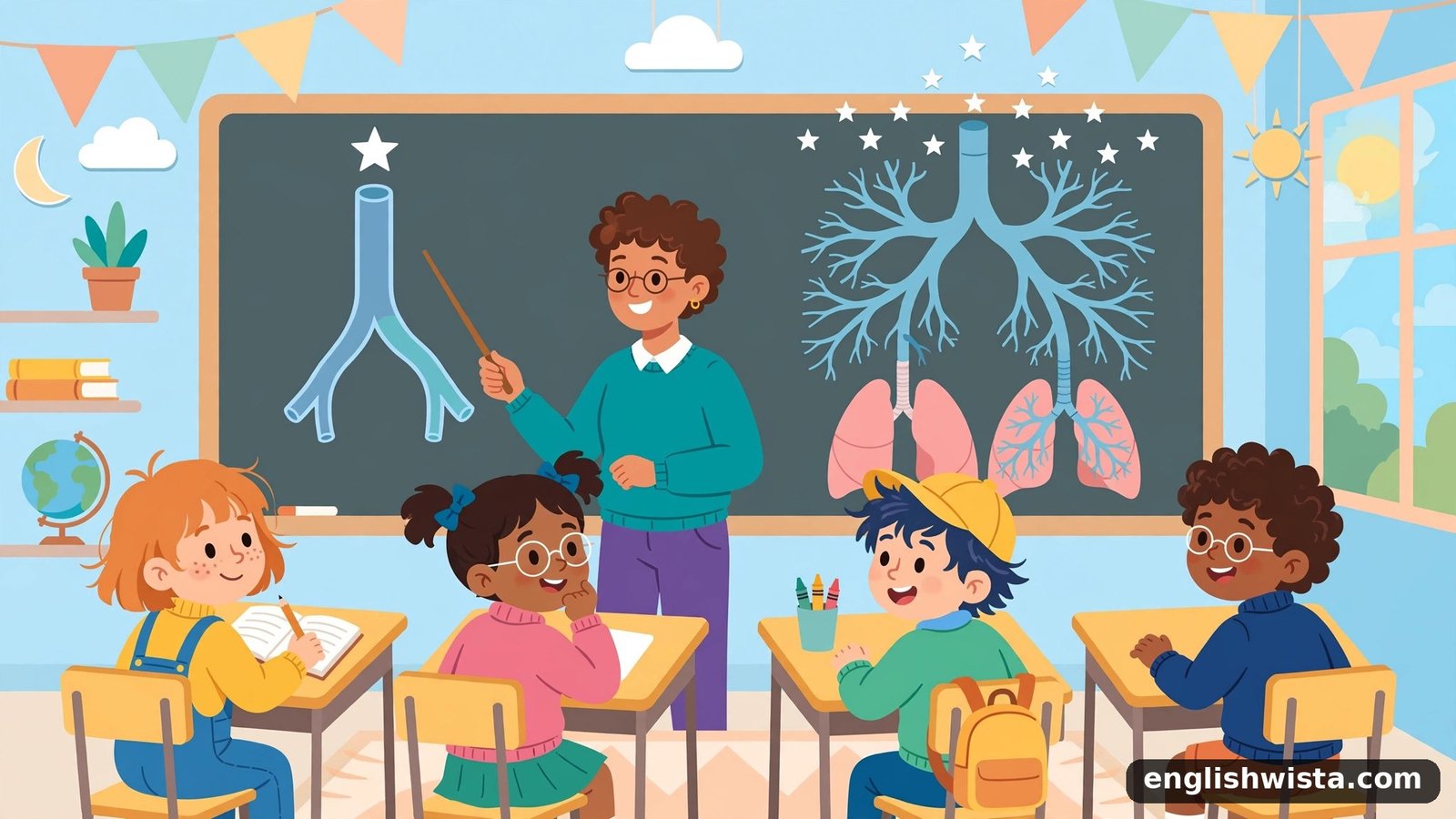 Classroom learning the plural of Bronchus Explained in Simple Words