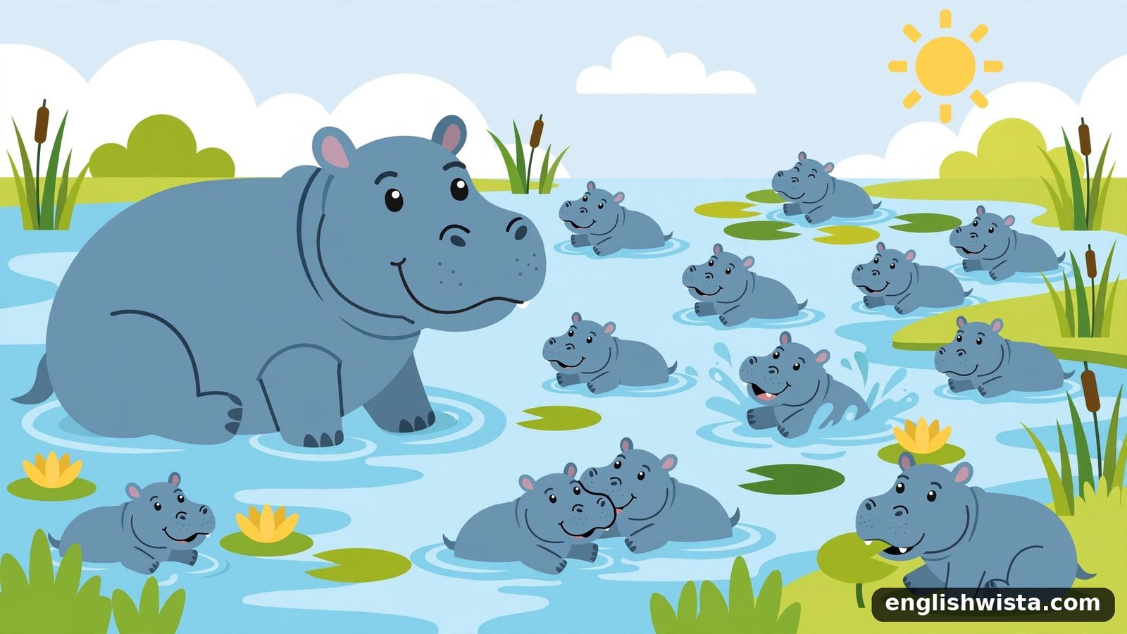One Hippopotamus and many Hippopotamuss