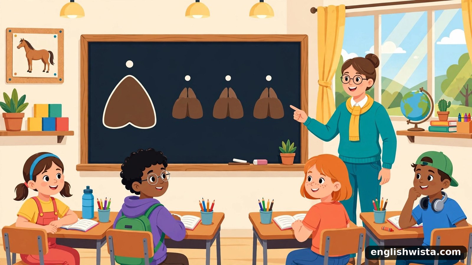 Classroom learning the plural of Hoof