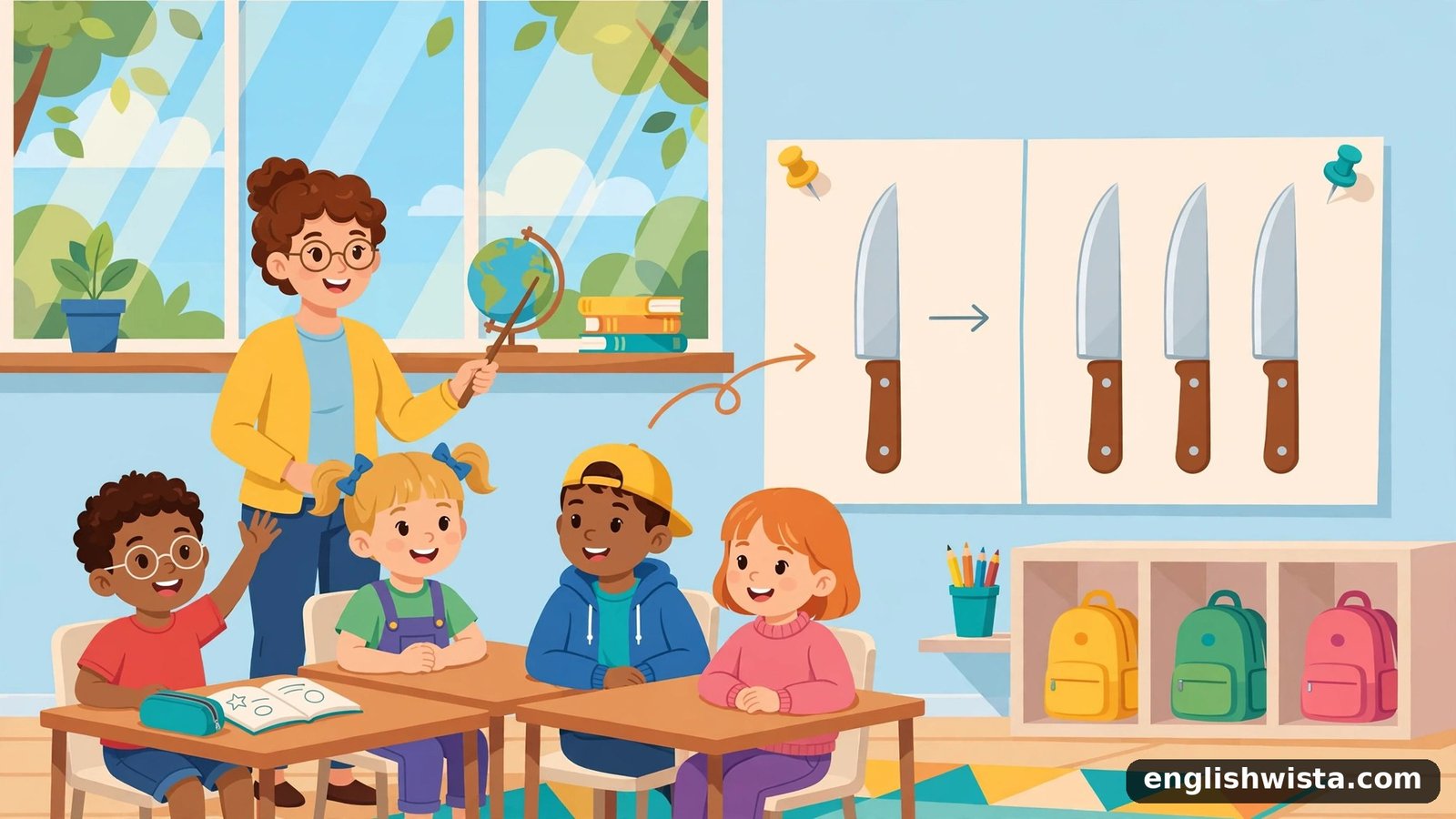 Classroom learning the plural of Knife