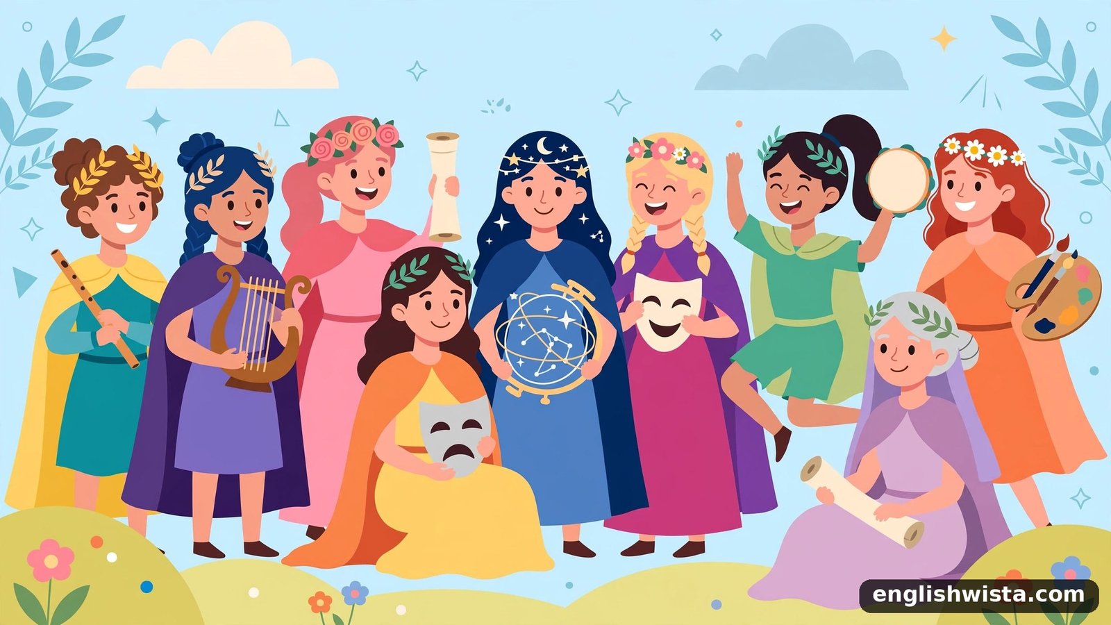 Illustration of many Muses