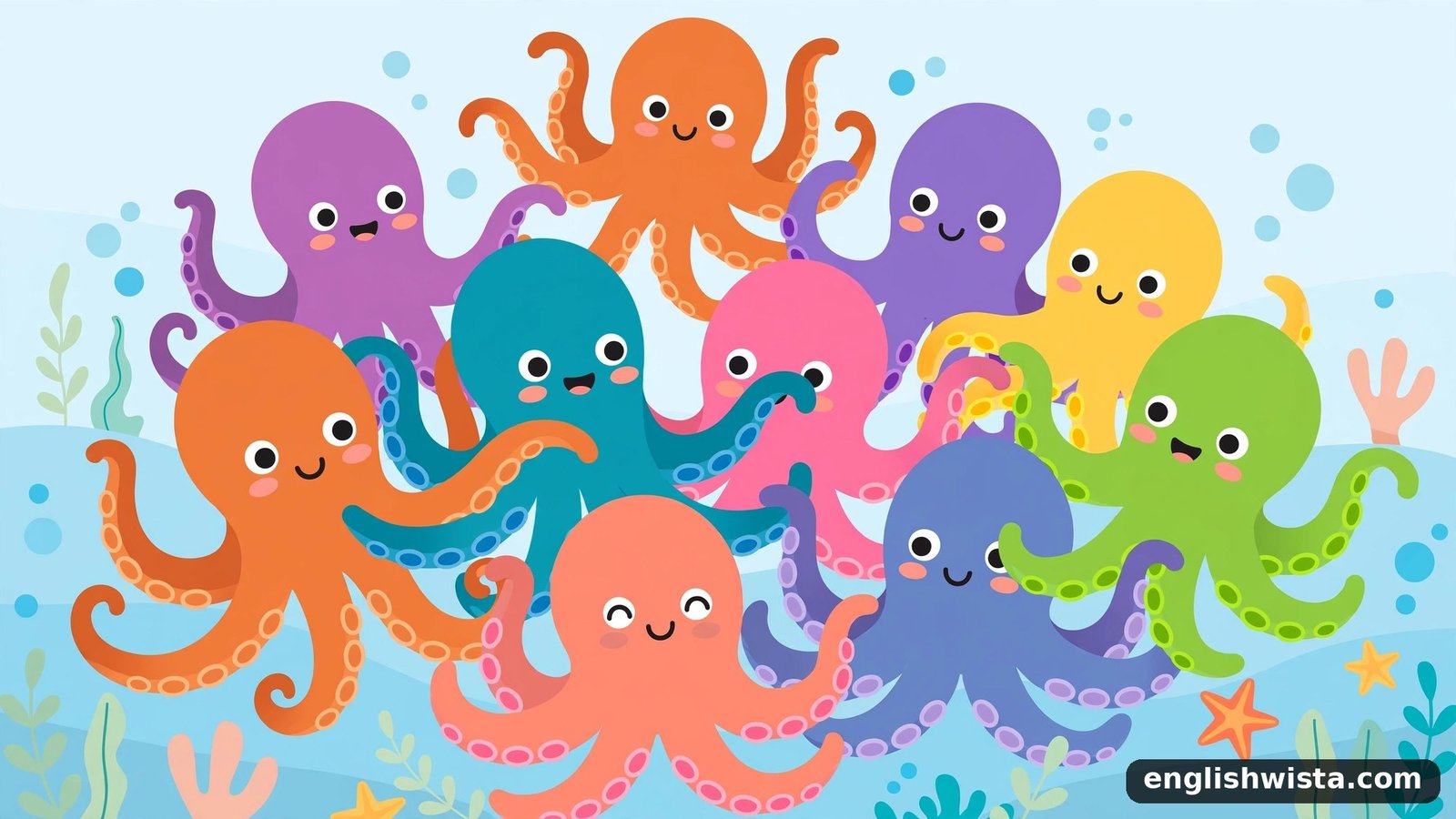 Illustration of many Octopuss