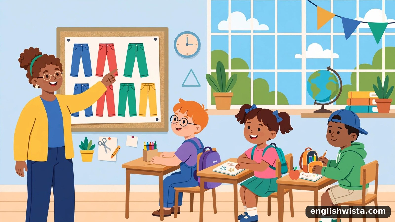 Classroom learning the plural of Pants