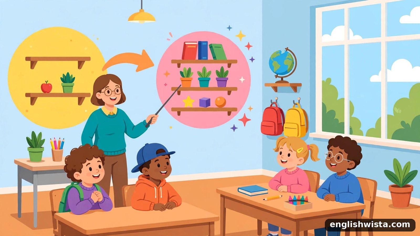Classroom learning the plural of Shelf Explained