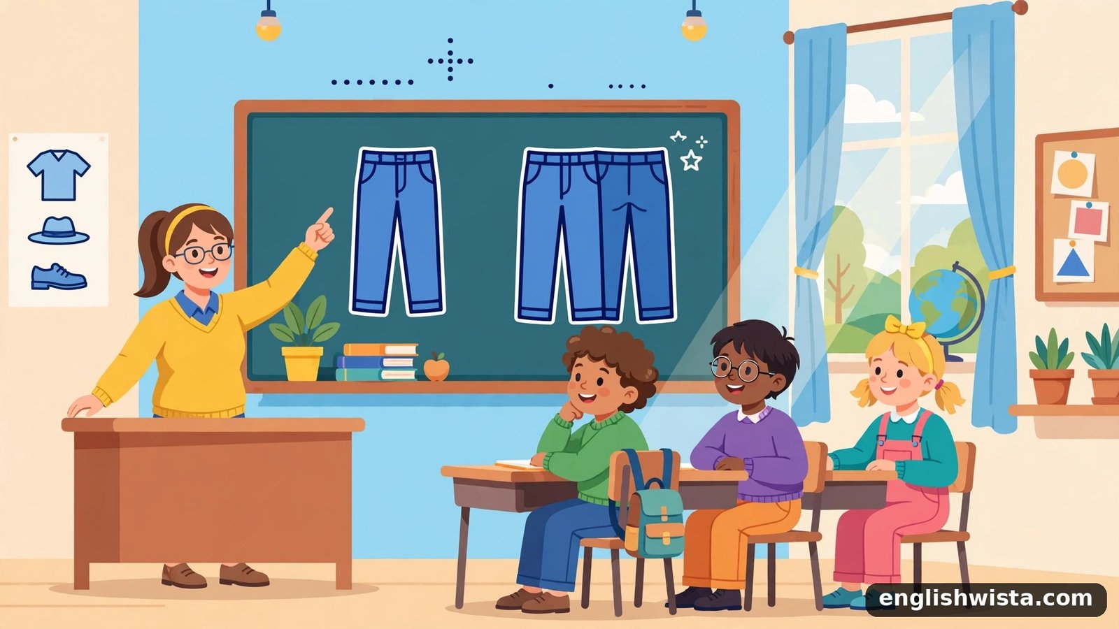 Classroom learning the plural of Trousers Explained