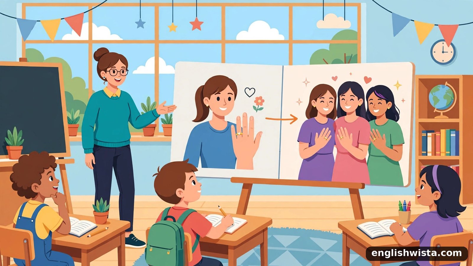Classroom learning the plural of Wife Correctly in Sentences