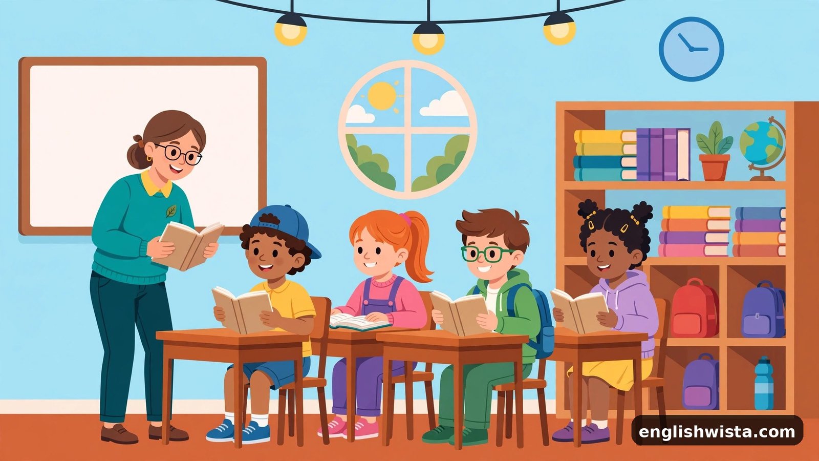 Classroom scene learning there their they're