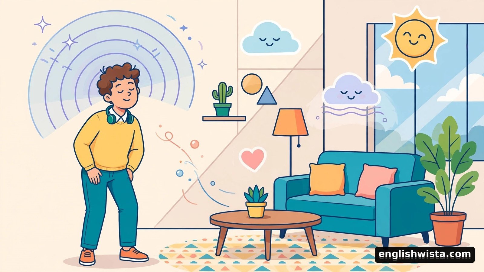Person sensing the mood of a room for vibe