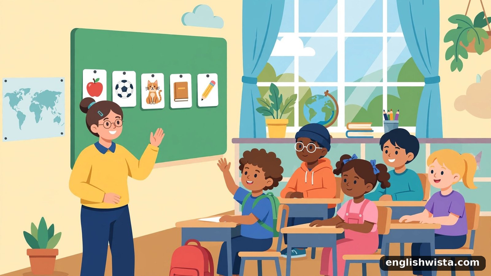 English classroom illustration