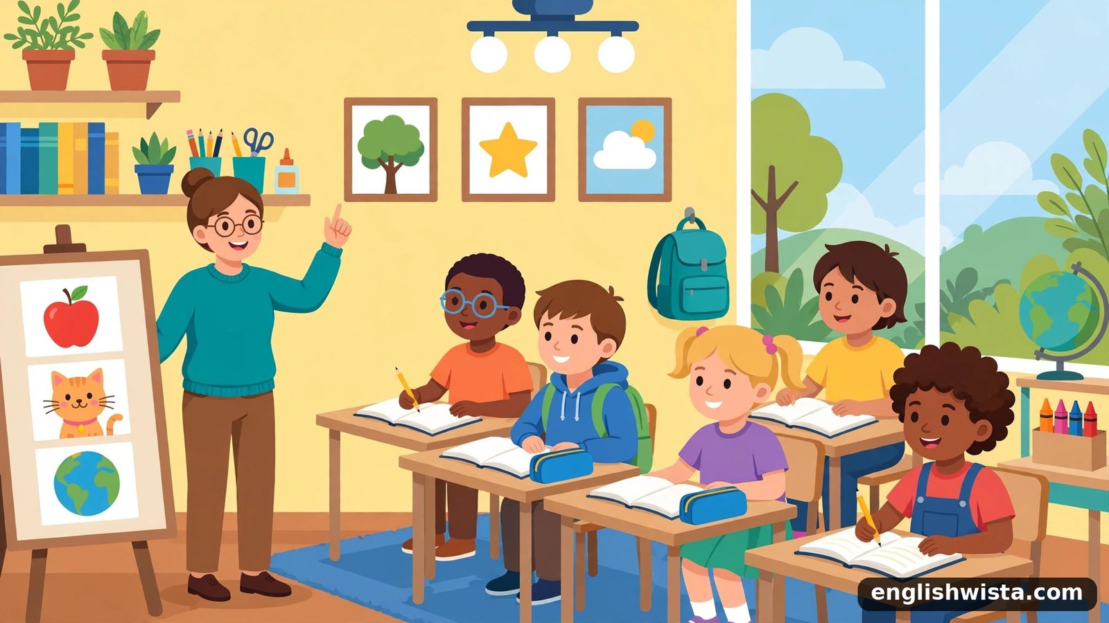 English classroom illustration
