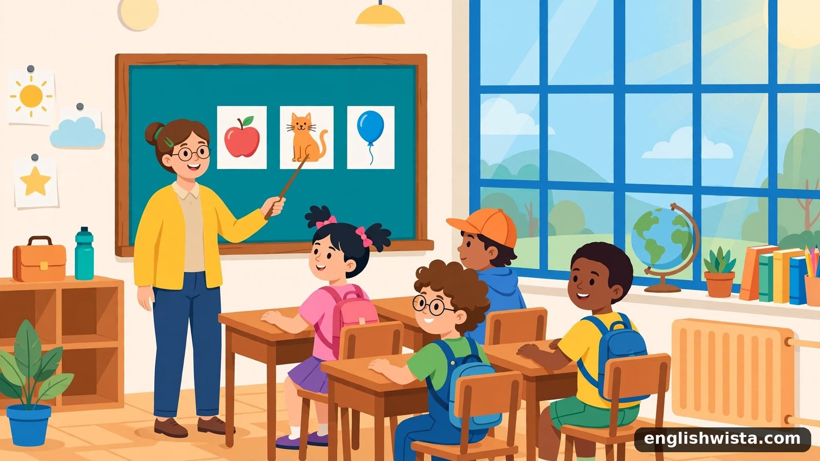 English classroom illustration